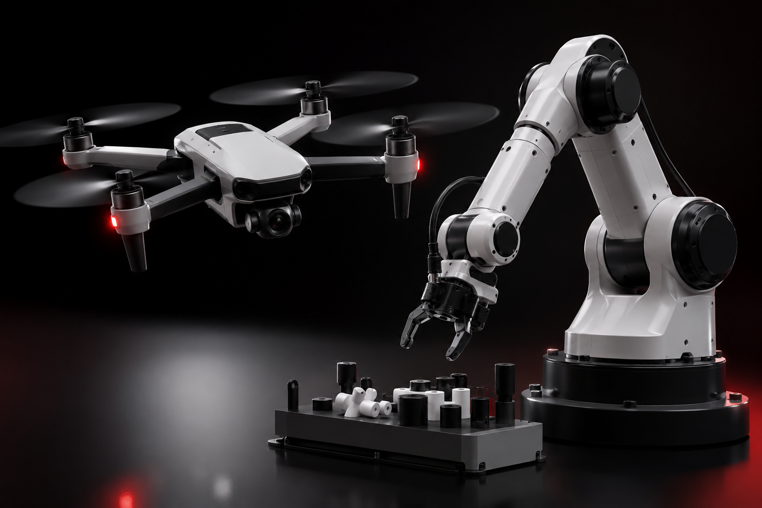 Premium 3D robotics lab asset for SimPatch dashboard